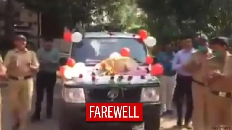 Video: Nashik Police give special farewell to sniffer dog after 11 years of service Maharashtra