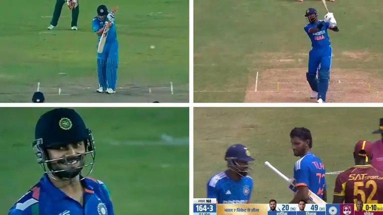 Netizens remember MS Dhoni moment after Hardik Pandya denies half-century to Tilak Varma