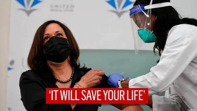 'It will save your life': Kamala Harris after being administered 2nd COVID vaccine dose Kamala Harris