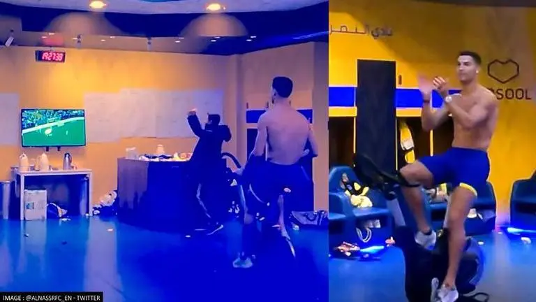 Cristiano Ronaldo celebrates Al Nassr goal against Al Ta'ee from team's locker-room; Watch Cristiano Ronaldo