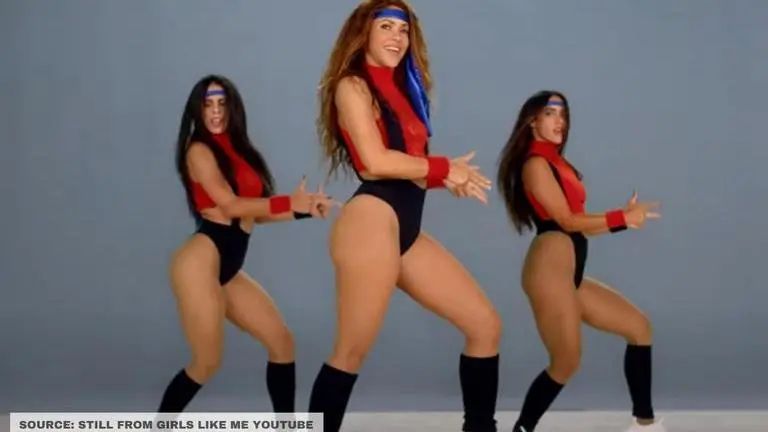 Shakira flaunts her fit physique by busting some great workout moves in 'Girls Like Me' shakira
