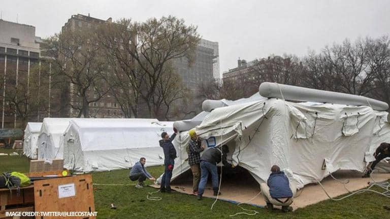Emergency field hospital constructed in NY's Central Park to admit ...