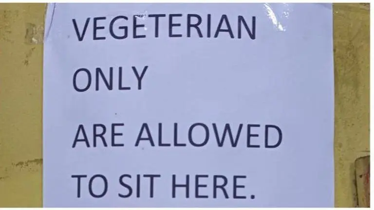 IIT-B students complain of food discrimination after 'vegetarians only' posters put up on canteen walls