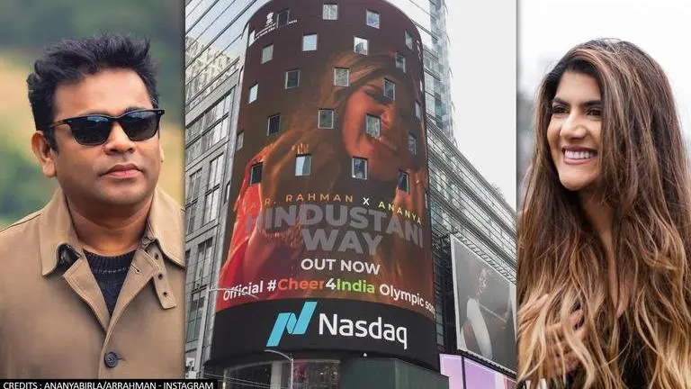 AR Rahman and Ananya Birla's Tokyo Olympics cheer song features at Times Square AR Rahman, Ananya Birla, Hindustan Way, Indian Olympic Contingent, Tokyo Olympics
