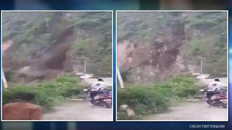 Landslide at Badrinath national highway following incessant rainfall in Uttarakhand landslide