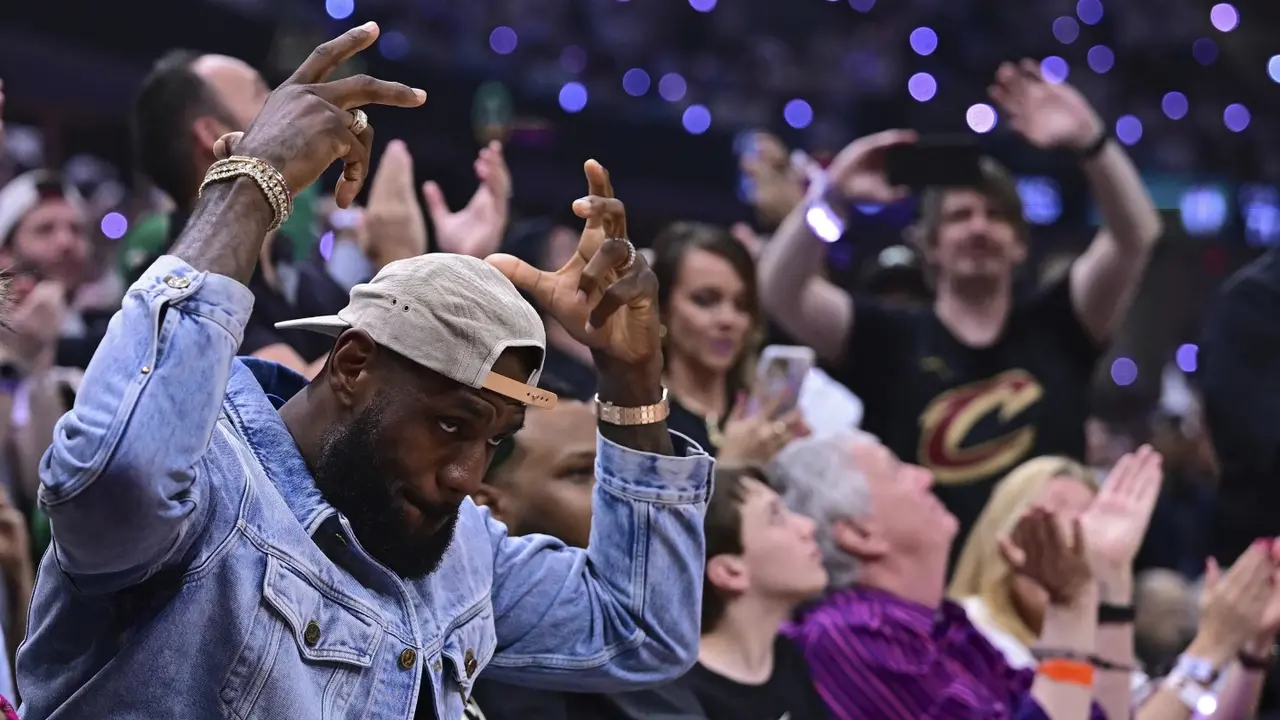 LeBron James attends Game 4 between Celtics and Cavaliers in Cleveland, his old stomping grounds LeBron James at Cleveland Cavaliers playoffs game vs Boston Celtics