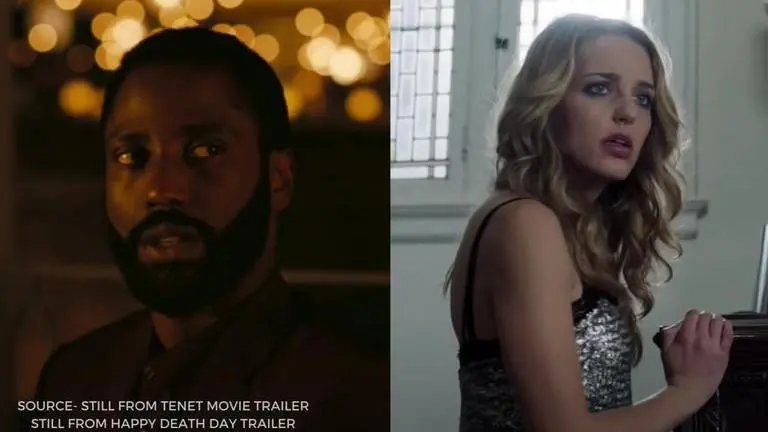 Time travel movies to watch if you loved Christopher Nolan's sci-fi flick, Tenet Source: Still from Tenet trailer, Still from Happy Death Day trailer