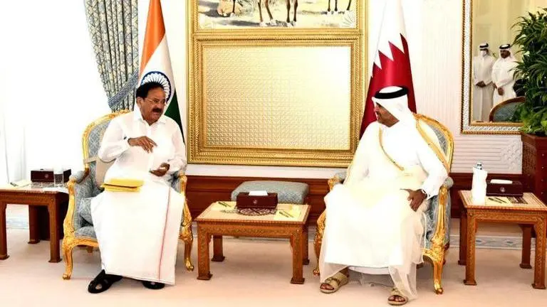 VP Naidu holds delegation-level talks with Qatar PM; reviews bilateral ties