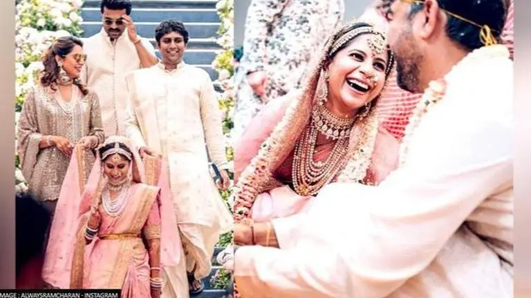 Ram Charan's sister-in-law Anushpala Kamineni marries racer Armaan Ebrahim; see pics Upasana Kamineni, ram charan