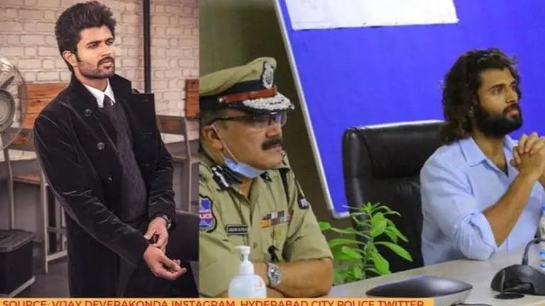 Vijay Deverakonda called out by netizens for not wearing mask during interaction with cops Vijay Deverakonda