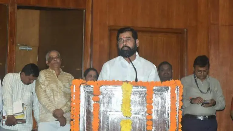 Maharashtra CM Eknath Shinde pays tribute to late Shiv Sena leader Anand Dighe Eknath Shinde