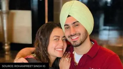 Neha Kakkar and Rohanpreet Singh sealed the deal with a kiss at their sangeet ceremony neha kakkar