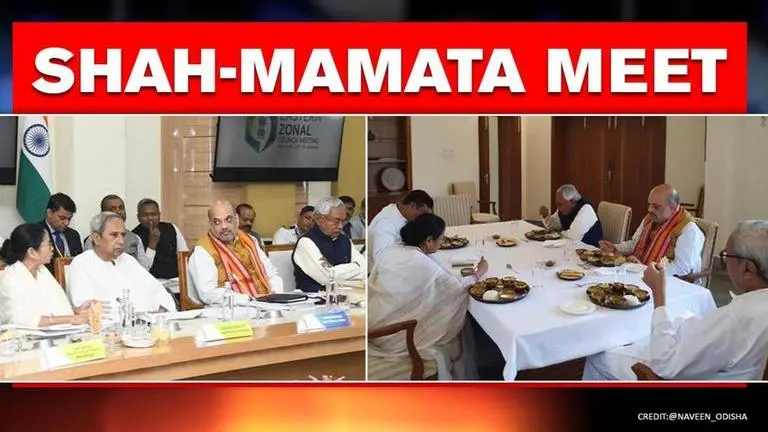 Mamata Banerjee shares a meal with Shah, Patnaik in Odisha; 'no CAA talks' held Shah-Mamata