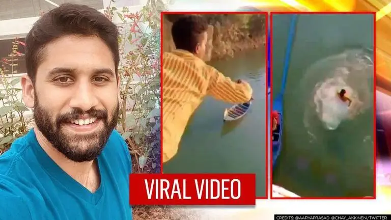 Naga Chaitanya's fan jumps into a river to meet him on the sets of 'Thank You' Naga Chaitanya