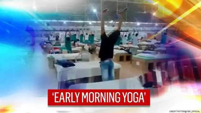 ITBP conducts 'early morning yoga' session for COVID-19 patients at Delhi Centre ITBP conducts 'early morning yoga' session for COVID-19 patients at Delhi Centre