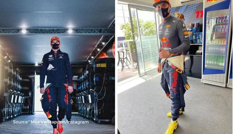 Max Verstappen uses Red Bull teammate Checo Perez's "Smelly Shoes" in hilarious swap Max Verstappen (Checo Perez's shoes on the right)