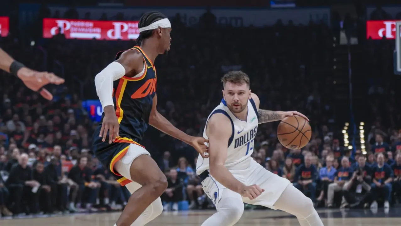 Luka Doncic in action vs OKC Thunder in Game 5