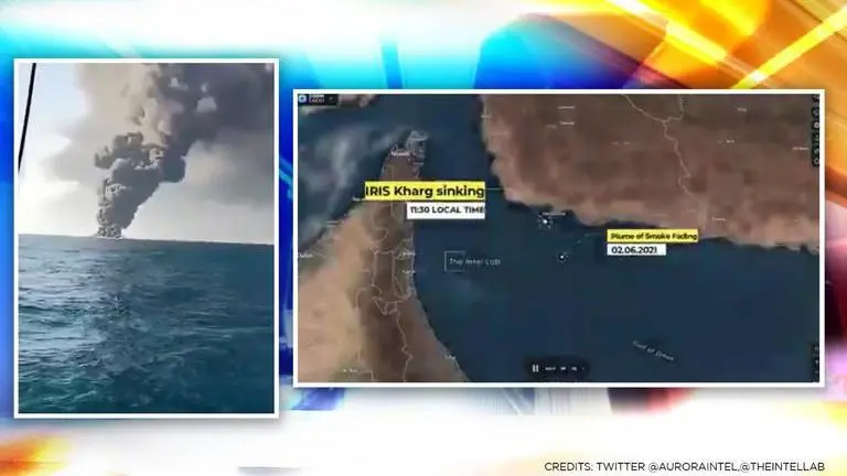 Iran's largest navy ship 'Kharg' catches fire, sinks in Gulf of Oman: Watch Iran