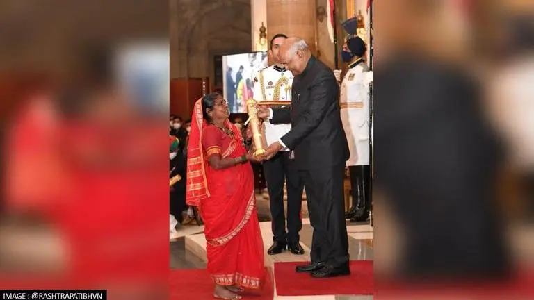 Tribal farmer Rahibai Popere receives Padma Shri for her contribution in agriculture Rahibai Soma Popere
