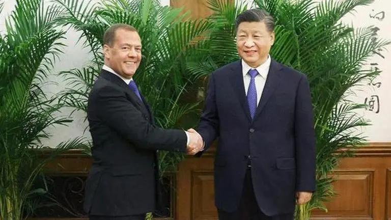 Xi meets Dmitry Medvedev in Beijing; China-Russia relations & Ukraine conflict discussed Russia China