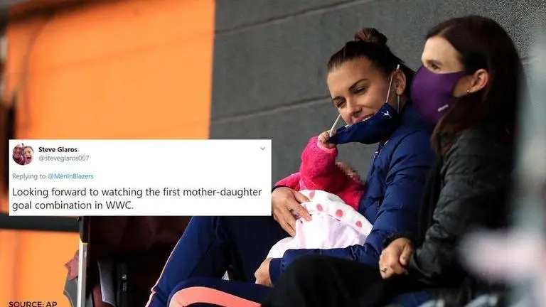 USWNT star Alex Morgan pictured with daughter Charlie watching Tottenham in action uswnt