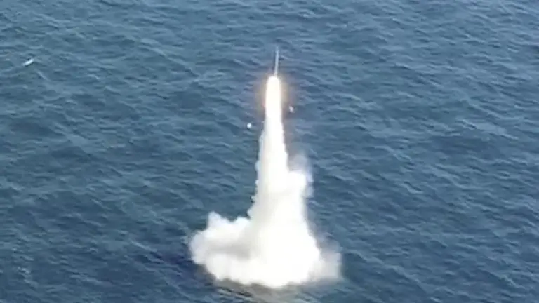South Korea test-fires first submarine-launched ballistic missile hours after North South Korea
