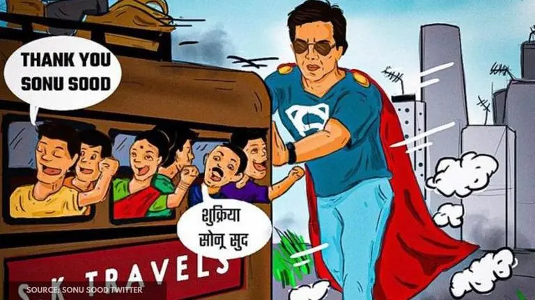 Sonu Sood turns superhero in a fan artwork for helping migrant workers amid lockdown Sonu Sood