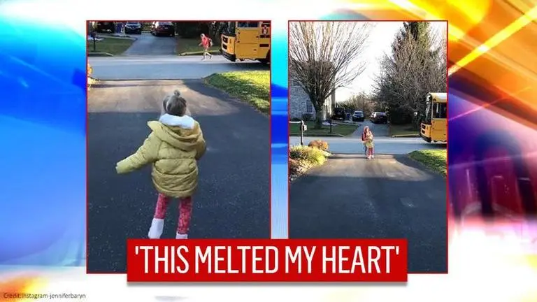 Sister waits everyday for brother to come home from school, hugs him after he gets off bus Viral pic