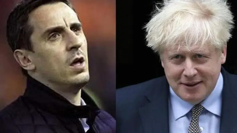 Gary Neville and Boris Johnson