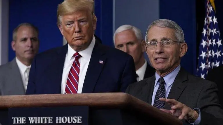 Trump spars with Fauci, reporter on unproven drug
