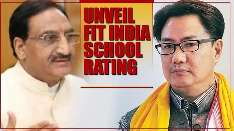 Fit India School Rating brochure, flag unveiled by HRD and Sports Ministers Rijiju