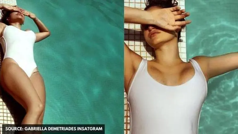 Gabriella Demetriades enjoys pool time in white swimsuit as a response to 'cruel summer' Gabriella Demetriades