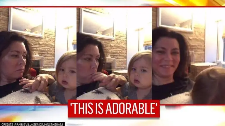 Toddler gives hilarious reaction when mom pretends to eat her fingers, netizens in splits Toddler