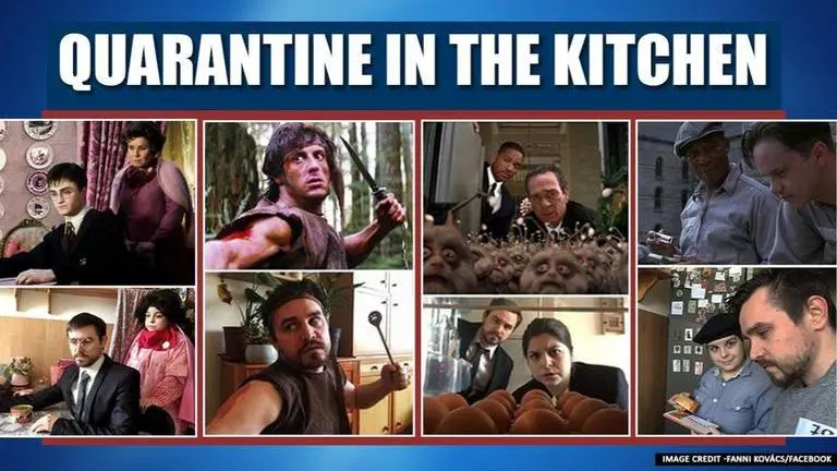 Hungarian couple in quarantine recreate Hollywood's most iconic scenes in kitchen quarantine