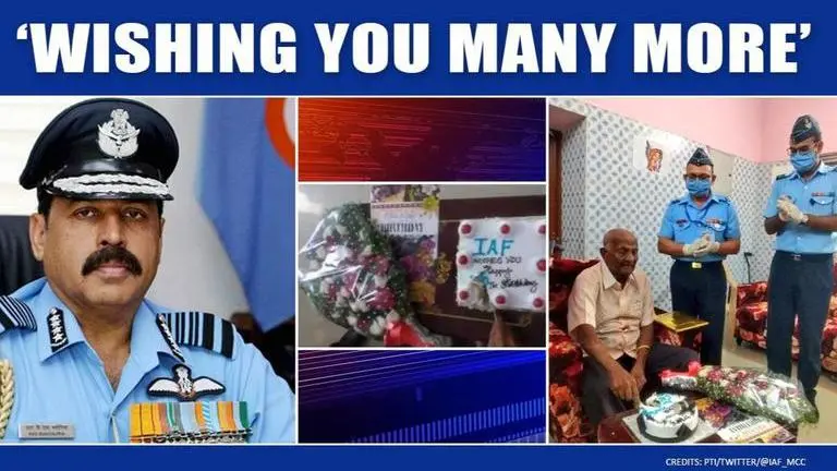 Retired Air Warrior celebrates 100th birthday; Air Force chief sends wishes, card & cake IAF