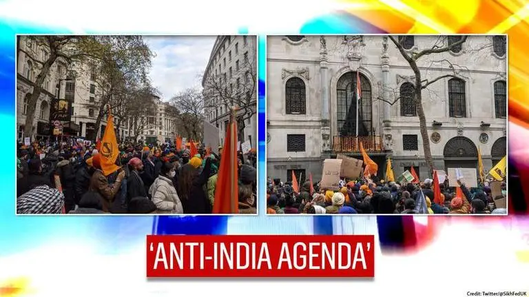 Pro-Khalistan flags at UK protest outside Indian High Commission; SFJ claims it's a seige Farmers’ protest