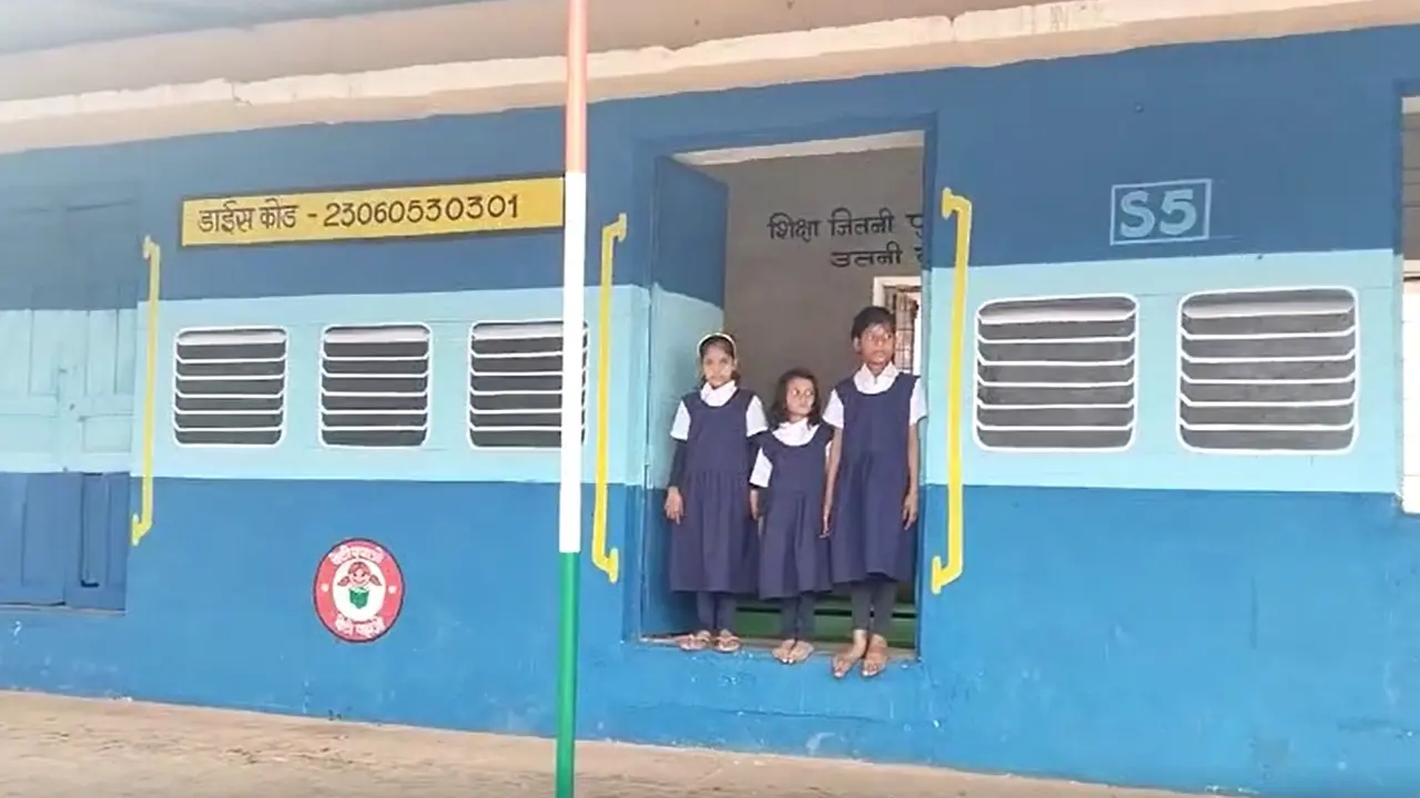 Madhya Pradesh: School Painted Like Train Becomes 'Joy Ride' for Students and Parents Alike A govt school in MP has been painted as a train coach to incentivise students to be more regular with their attendance.
