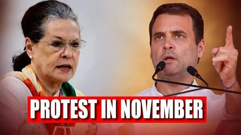 Congress to protest against economic slowdown, but in November congress