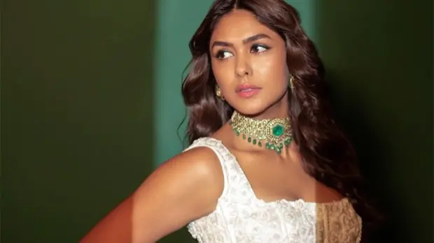 Mrunal Thakur in a corset blouse