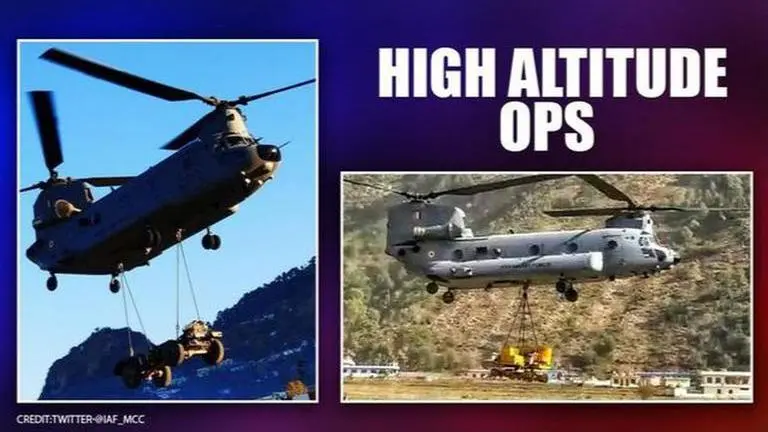 Pictures: IAF's US-made Chinook choppers conduct high-altitude operations at Siachen Indian Air Force