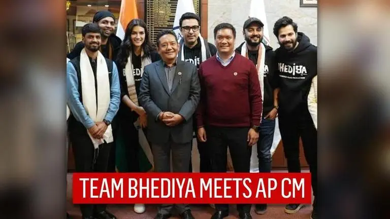 Varun Dhawan, Kriti Sanon meet Arunachal Pradesh CM ahead of 'Bhediya' shoot in state Bhediya