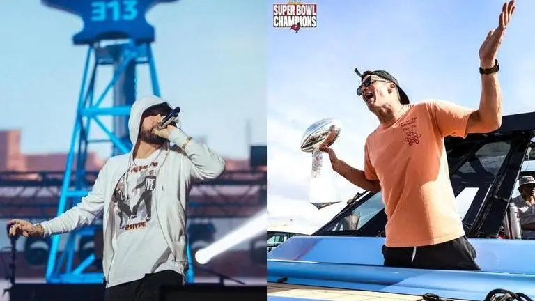 Eminem congratulates NFL legend Tom Brady after leading the Bucs to Super Bowl success Eminem