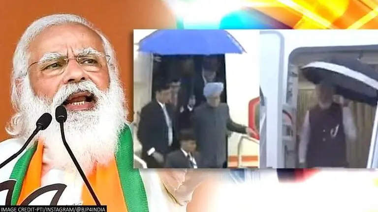 BJP pits PM Modi vs Manmohan Singh 'difference' in 'umbrella' comparison; Netizens react PM Modi, pm modi in usa