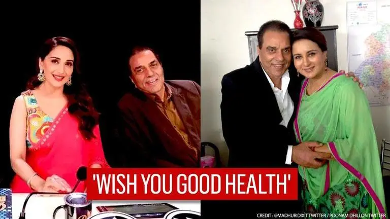 Madhuri Dixit, Poonam Dhillon wish Dharmendra on his 85th birthday Dharmendra