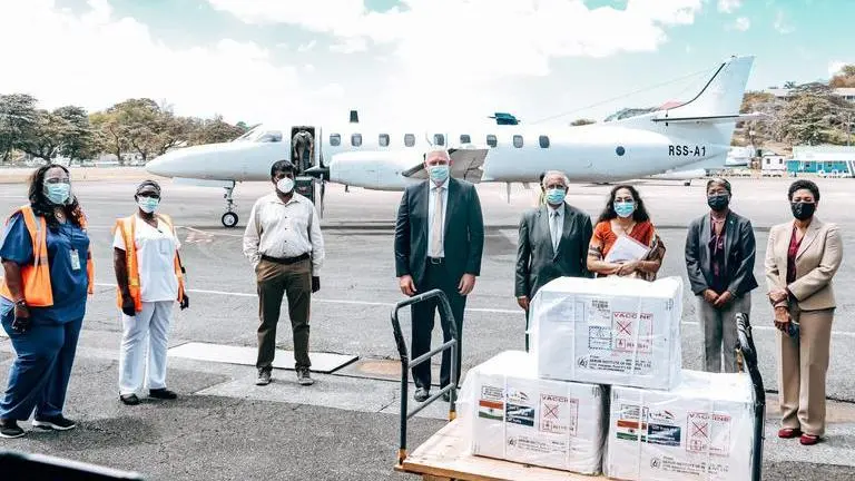 St Lucia in the Caribbean islands receives 25,000 doses of Indian-made Covishield vaccine St Lucia receives 25,000 doses of Indian- made Covishield vaccine