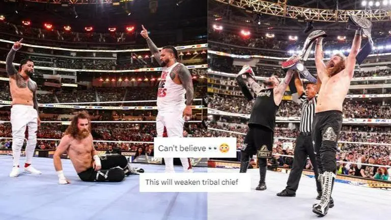 WWE WrestleMania 39: Netizens rejoice as Sami Zayn, Kevin Owens end Bloodline's dominance Sami Zayn, Kevin Owens and the Usos in action