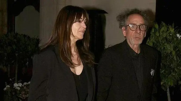 Monica Bellucci, Tim Burton twin in black on date night in London Monica Bellucci
