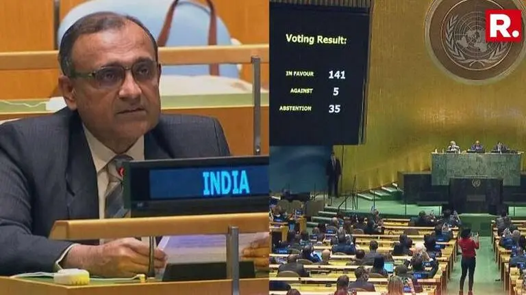 UNGA passes resolution demanding Russia stop Ukraine war: 141 for, 5 against, 35 abstain Russia