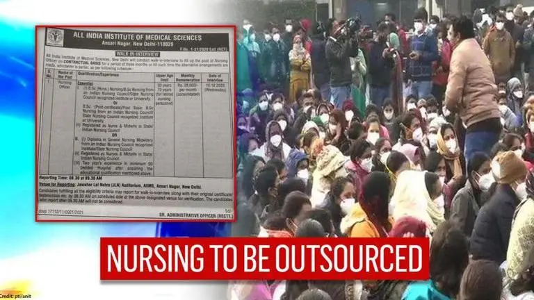 AIIMS nurses protest