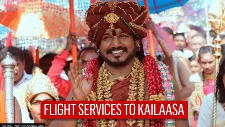 Absconding Nithyananda begins charter flight services to Kailaasa from Australia Swami Nithyananda